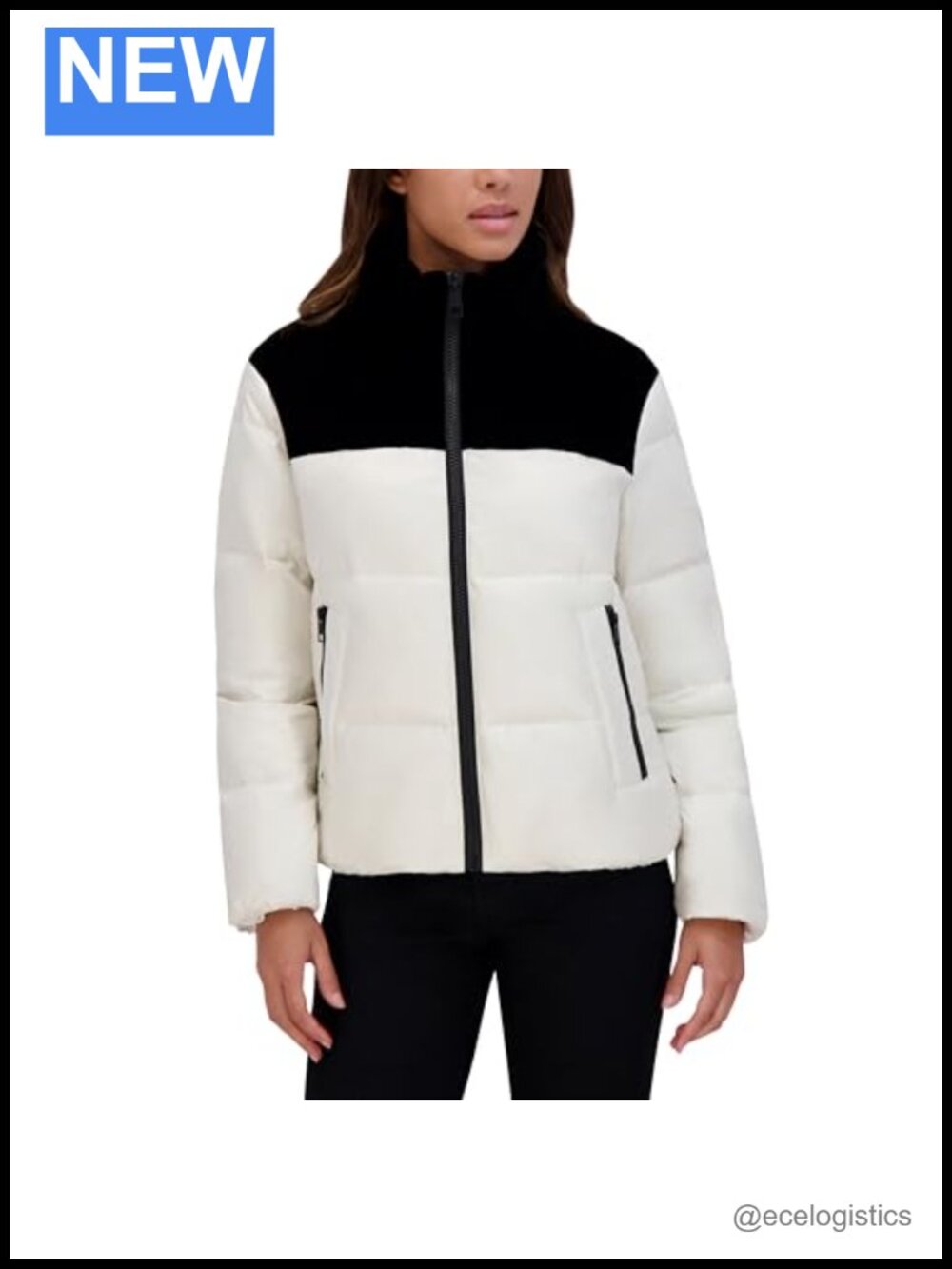 Puffer Jacket Down Filled Quilted Velvet Trim